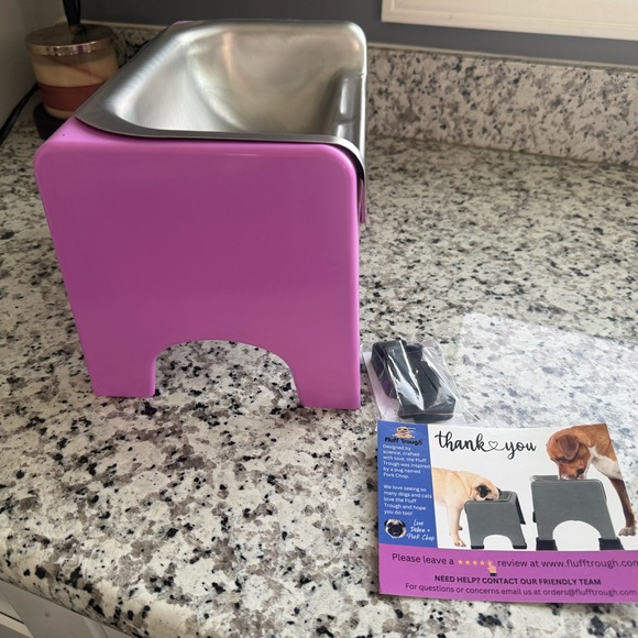 Purple Elevated Dog Bowl - Picture 2 of 4